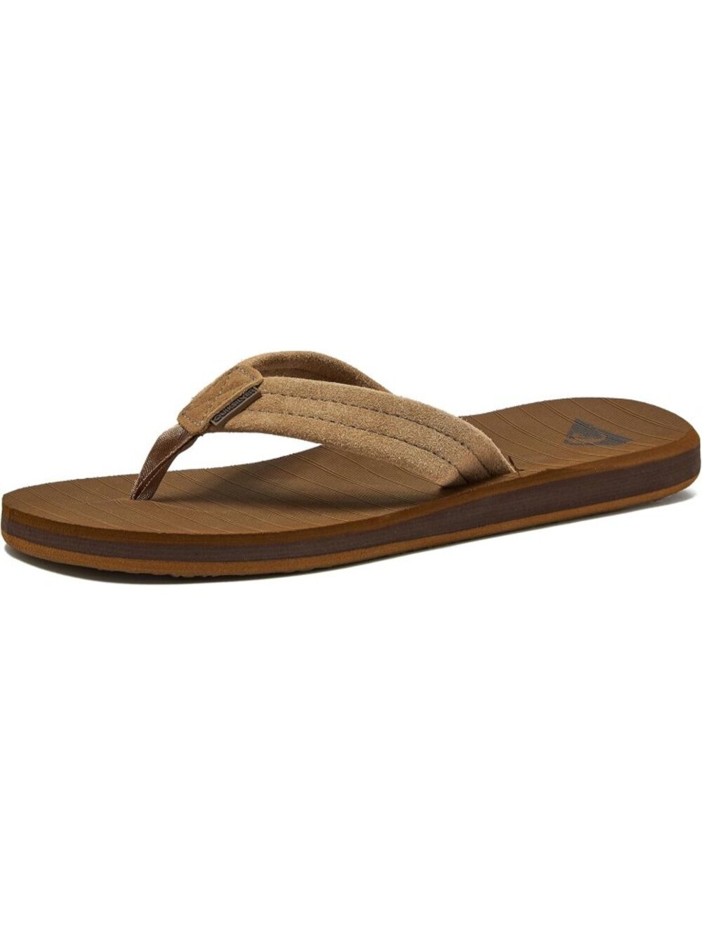 Men's Tan Solid Suede Flip Flops Arch Support Athletic Sandals Thong Casual